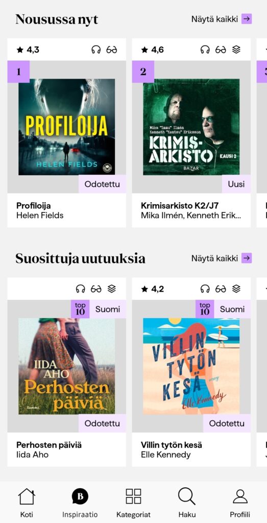 bookbeat valikoima